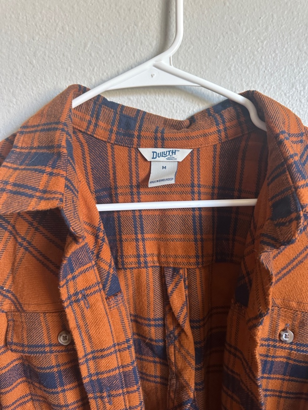 Women's Plaid Long Shacket - Orange - Picture 2 of 7